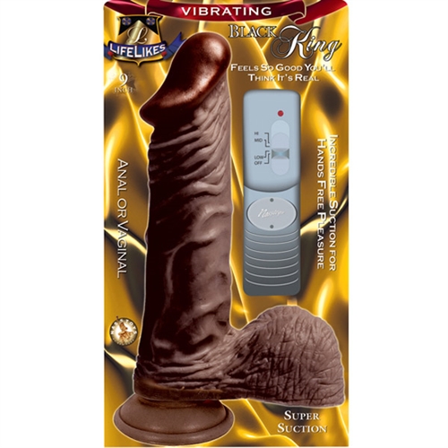 9 inch realistic look and feel vibrating cock. Amazing suction cup for hands free pleasure. 3 powerfull speeds.