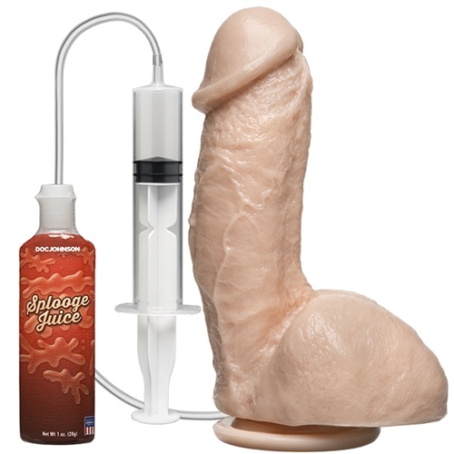 7 inch dong. The bellows reservoir allows repeated ejaculation.
