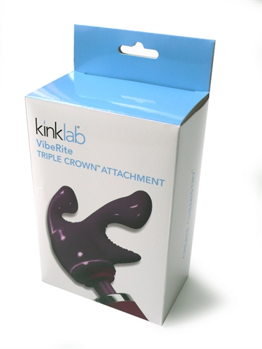 Triple your pleasure with the ergonomic Viberite Triple Crown Attachment. Made of thermoplastic rubber this indulgent tool is designed to target your most sensitive areas with focused powerful pulsations. Perfect for simultaneous vaginal anal and clitoral stimulation you are sure to see stars when you unleash this thrilling trio.