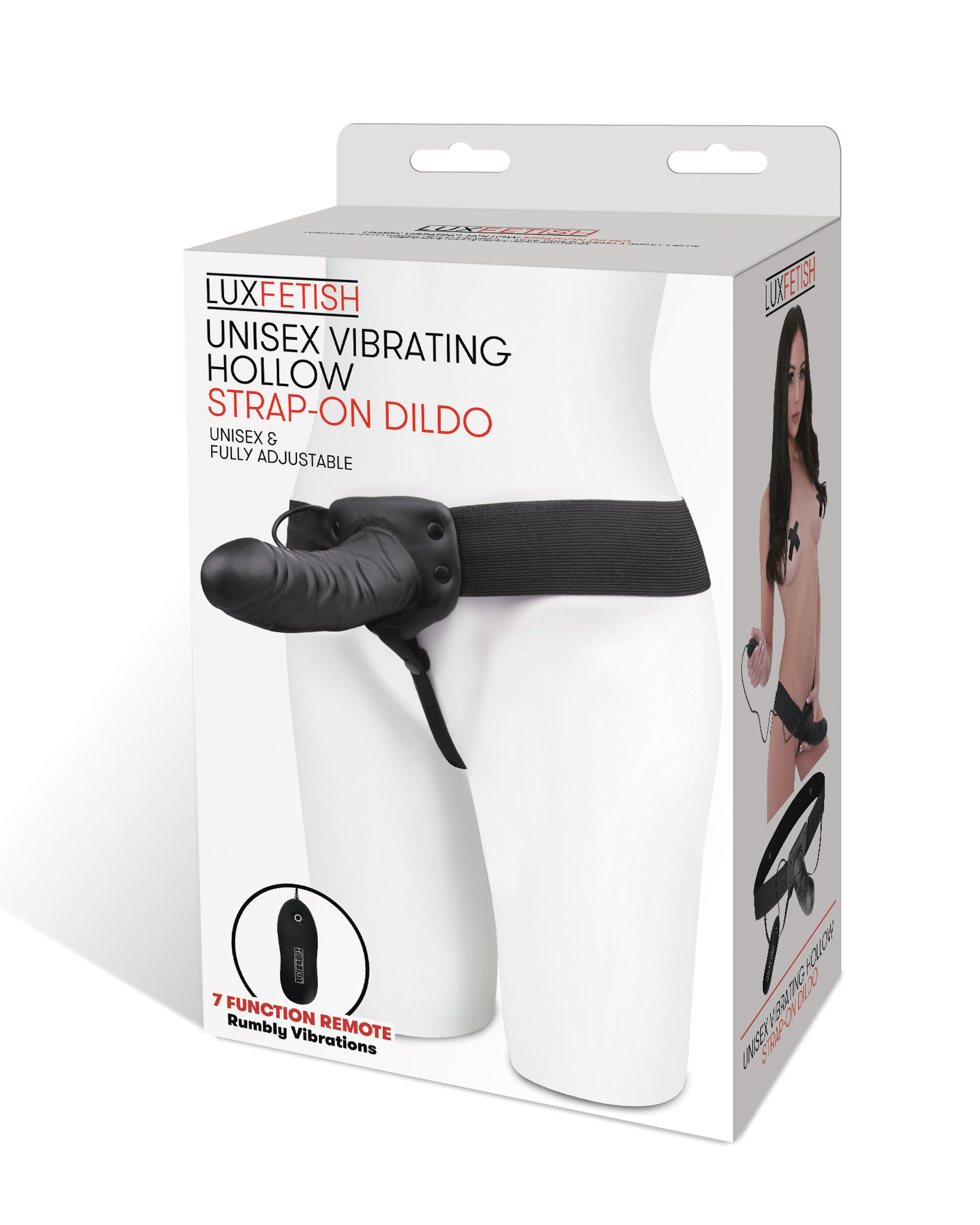 Lux Fetish Unisex Vibrating Hollow Strap-on Dildo