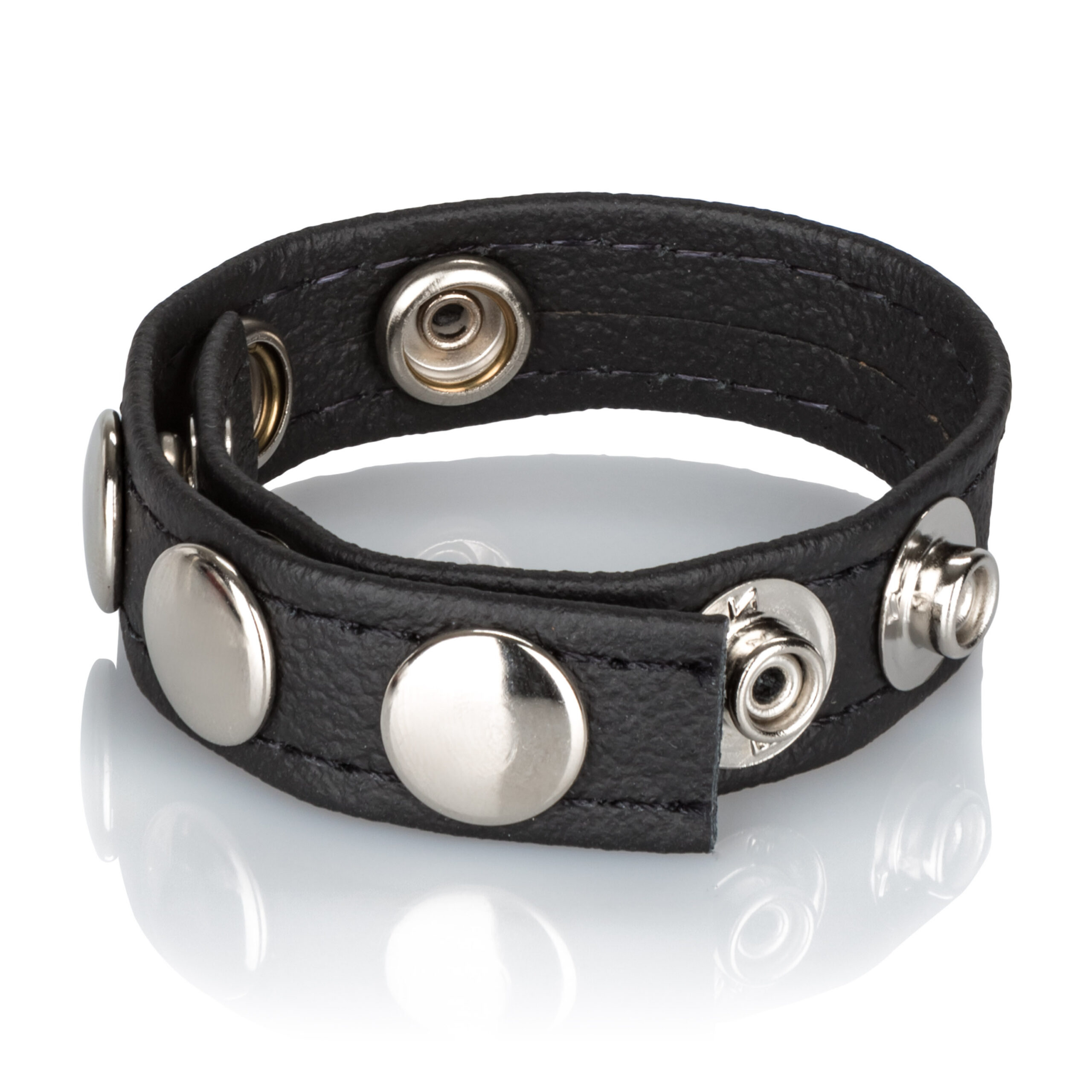 this adjustable leather c-ring is designed to both enhance and impress your partner
