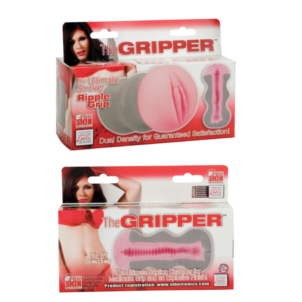 Dual density for the ultimate stroking action life like and feel. Heavy duty one piece masturbators with ribbed suction chambers. Unique design for maximum grip