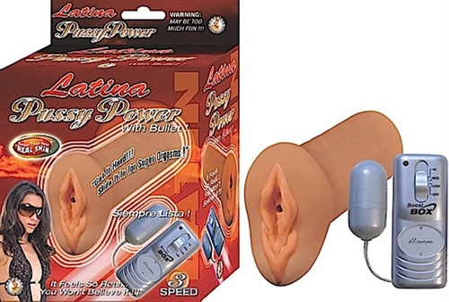 Better than real Real Skin latin vibrating masturbator feels so real. 3 speed vibrating bullet fits inside masturbator sleeve. Bullet can be used for clitoral stimulation.