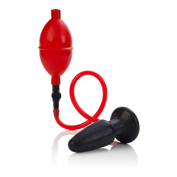 Inflatable butt plug with an easy purge valve