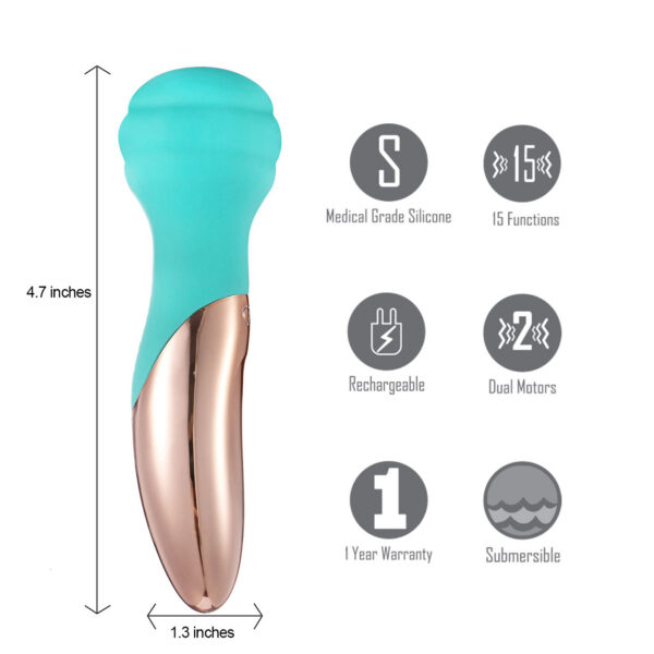 Kali 15-Function Rechargeable Wireless Dual Motor Mini Wand