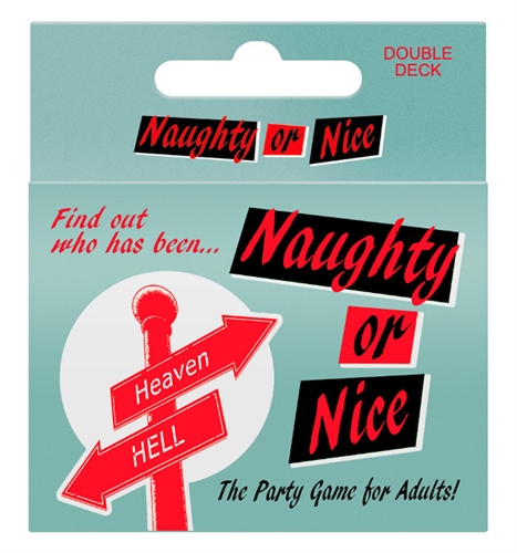 Players take turns drawing and reading cards. After each question is read anybody who answers YES is naughty and anyone who answers NO is nice. Naughty Players take a drink.