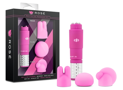 Revitalize was designed to relax and de-stress. It was made specifi cally to pinpoint areas that hold tension such as your temple or anywhere you de sire. Use with or without the included silicone attachments. Without the attachm ents