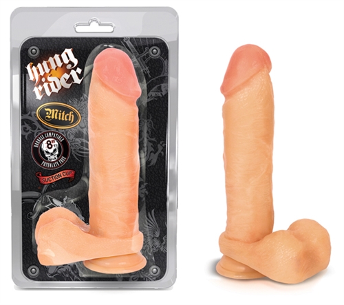 Take this bad boy for a wild ride. If you need to ride longer thicker and harder hop on a Hung Rider. This dildo is sculpted in all its girthy glory for the most intense experience of your life. Mitch has 8 thick inches for you to master. He is realistically textured and made of phthalate free PVC.