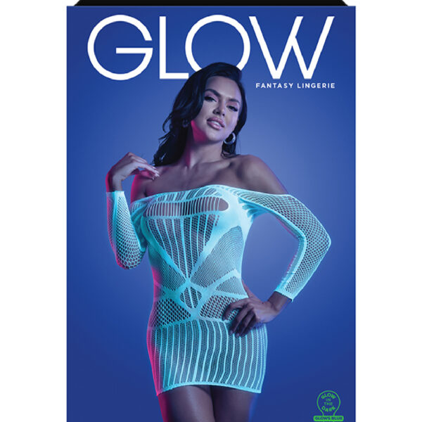 Ascension Long Sleeve Seamless Dress - One Size - White/blue