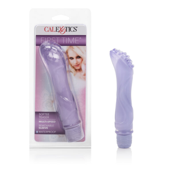 Discreetly sized vibrator with a plusheee soft removable sleeve. Powerful multi-speed vibrations.