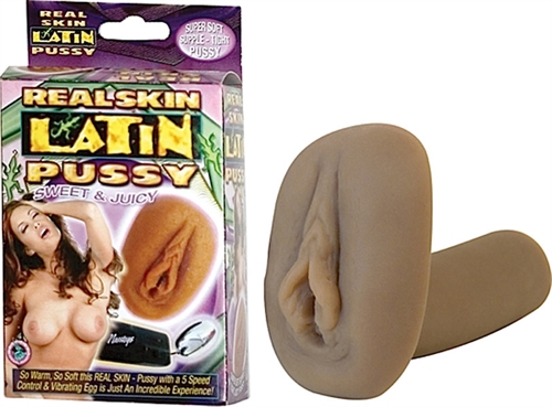 Tight tan pigmented realistic sweet pussy Vibrating silver streamline bullet AA batteries not included.