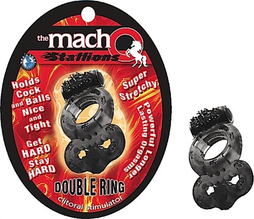 Super stretchy vibrating cock ring Double rings for double pleasure 1 AG5 battery included