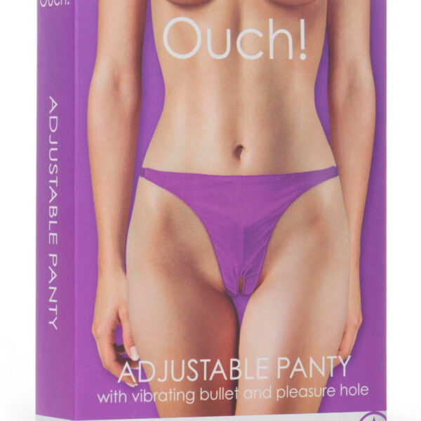 Adjustable Vibrating Panty With Bullet and Pleasure Hole - Purple