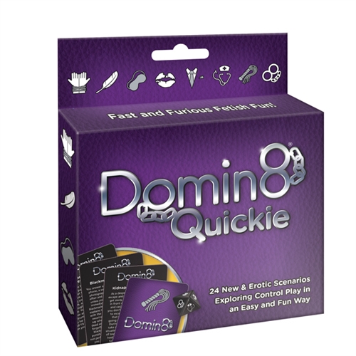 Only the die holds the power to decide which fantasy you will be fullfilling. A simple roll will submerge you into the Domin8 Quickie Scenarios filled with Submissive and Dominant play. Erotic role play within 8 different Domin8 categories awaits your discovery/ It's a really exciting thought isn't it - your partner directly under your control