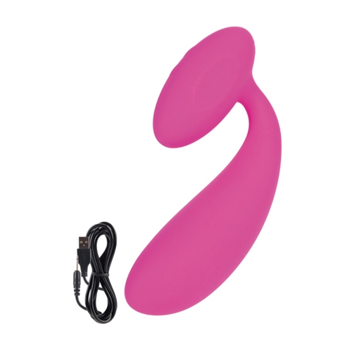 Dual motor silicone probe. USB Rechargeable. Intensely powerful dual motors. 5 functions of vibration pulsation and escalation plus independent incremental speed controls.  Rechargeable Lithium Ion battery.  Complete charge in 2.5  hours Unscented non-porous hypoallergenic.  Virtually seamless Satin Finish Silicone Auto on and off button with LED indicator light. Security travel lock function. Whisper quiet. 100 percent waterproof.  Easy to clean. Universal USB cord included.