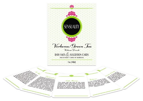 Heat up your tub without using the hot water. Each packet includes 5 oz. of bath salts and romantic suggestion cards. The card offer sexy fun and intimate ideas for ways that you and your lover can enjoy sharing a nice and warm tub together. The recommended usage amount is 1 ounce so there are enough bath salts for 5 baths or dips in the hot tub. The bath salts are hot tub safe so fun can be had in any size tub.