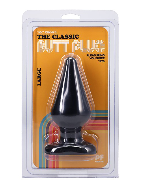 with 5 inches of girth. The tapered body gives a comfortable feeling and flared base holds the toy secure. Made from PVC