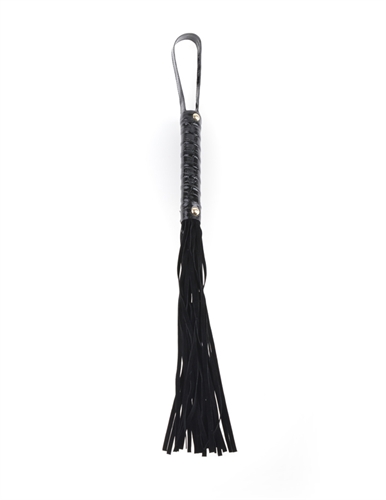 Show your partner whos in charge with this elegant Cat-O-Nine Tails. Thirty leather tresses snap to attention when you flick this flogger across their tender skin. Perfectly balanced with a solid handle and no slip grip this flogger is perfect for exploring your dominant or submissive side.