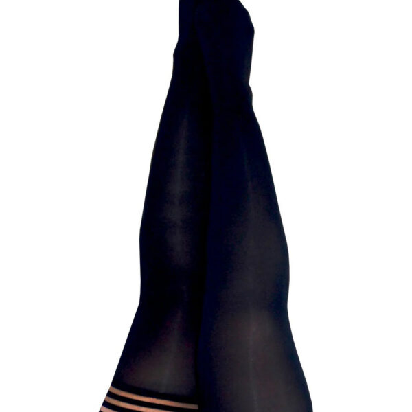 Danielle - Black Opaque Thigh High - Size D -  Black