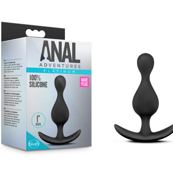 Anal Adventures - Platinum - Wave Plug - Black