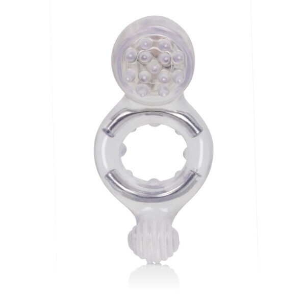 Flexible and comfortable erection enhancer vibrates on contact or works continuously with the flip of a switch. Sturdy support for him Stimulation for her with multiple ticklers and sensuous pleasure ball Uses 2 watch batteries. 4 included.