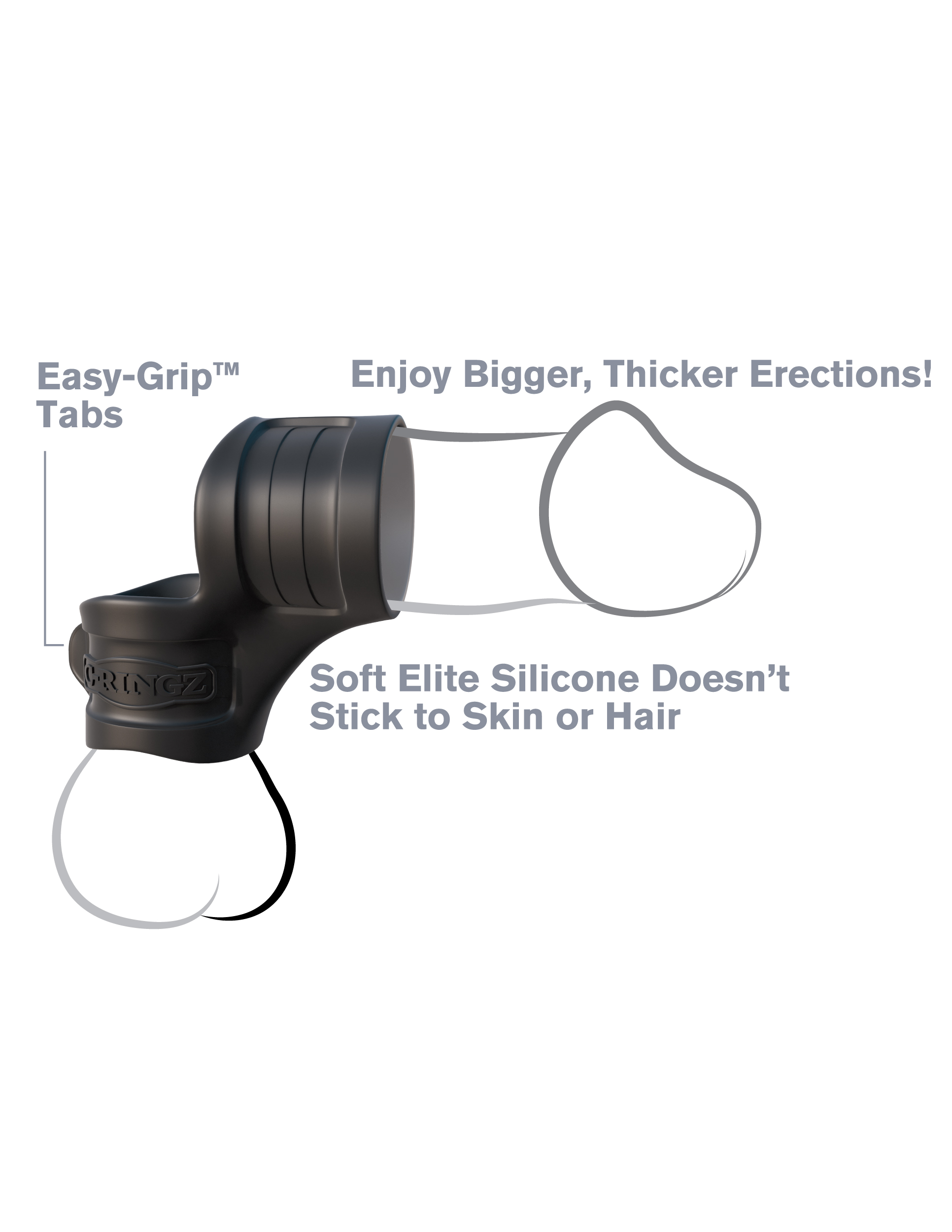 while the stretchy ring clamps down to give you that extra edge. Made from our body-safe