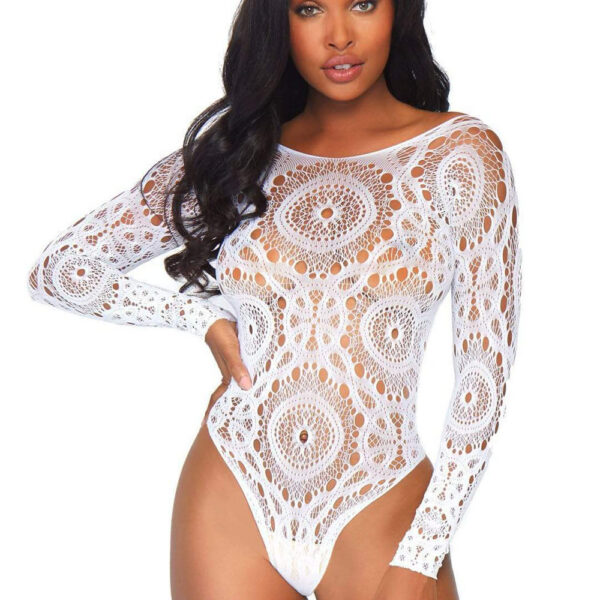 Thong Back Teddy - White - S/m