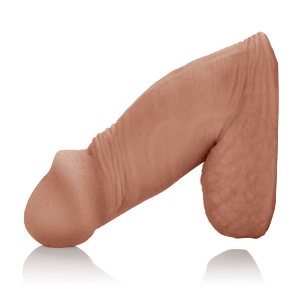 Uniquely designed base for secure fit in Packer Gear harness or  your favorite accessory. Soft and comfortable  the perfect packing penis. Ultra life-like Pure Skin material.