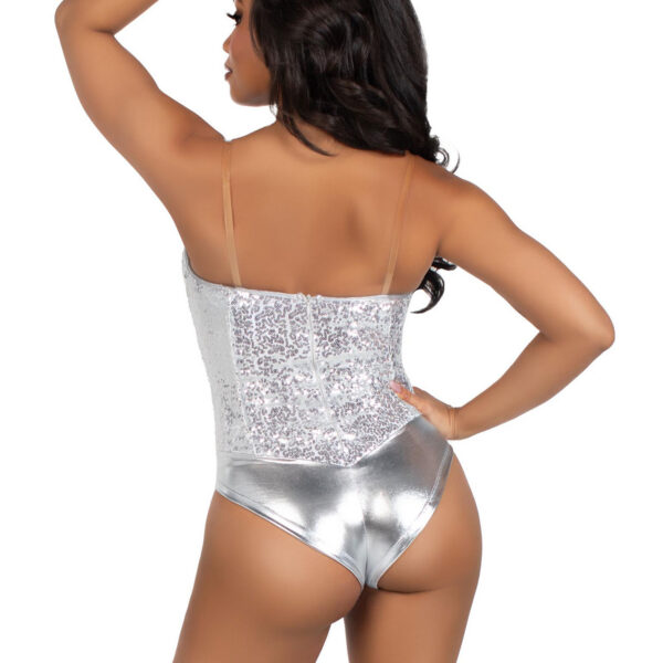 Sequin Bodysuit - Large - Silver
