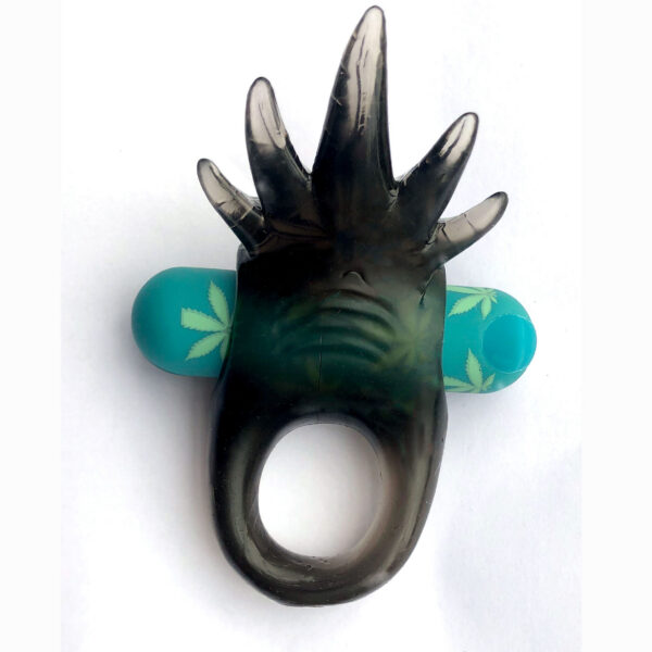 Ziggy Pot Leaf USB Rechargeable Vibrating Erection Enhancer Ring - 420 Series