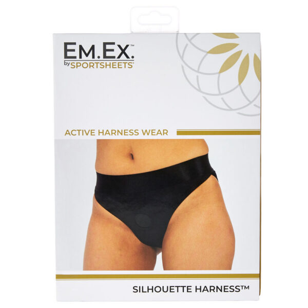Em. Ex. Active Harness Wear Crotchless Silhouette - Black - Medium