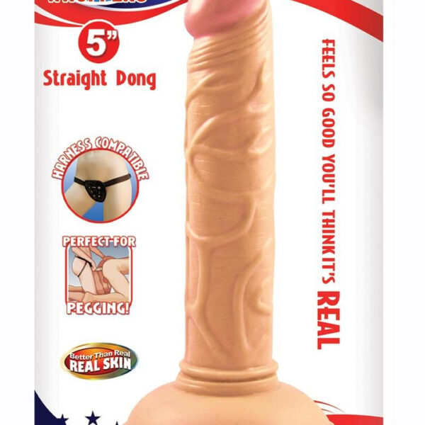 Its her turn to make it his turn with this 5-inch straight dong. The ultimate straight dong for pegging. You will be amazed at how far it will make him shoot. Harness compatible.