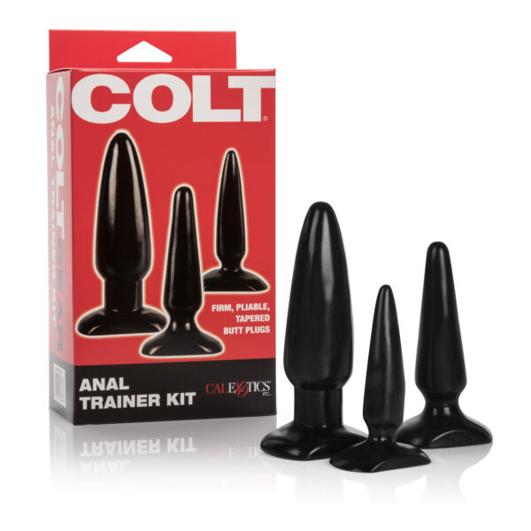 Failing to prepare is preparing to fail. Always be ready by using the COLT Anal Trainer Kit.  <br><br> Three graduated sizes of anal plugs