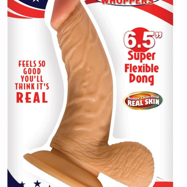 Flexible pigmented realistic flesh erection cock with balls. Suction cup base. Perfect for anal or vaginal satisfaction. AA batteries not included.