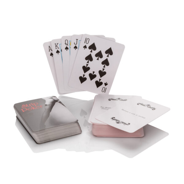 The classic game that opens the door to couples fun. Includes 1 deck of Strip Poker Cards 1 deck of Strip Poker clothing cards and rule booklet.