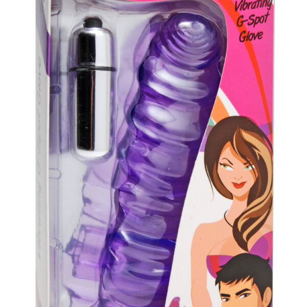 Double Finger Banger Vibrating G-Spot Glove - Purple