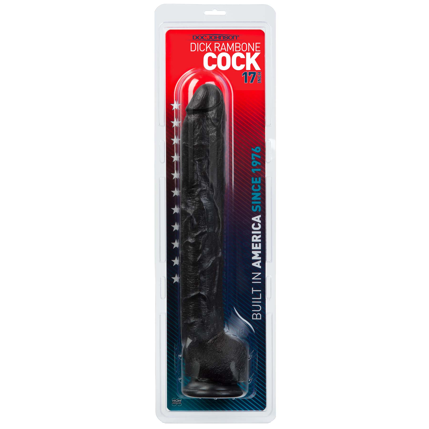 this monster cock with veined shaft will fill users an amazing fifteen inches deep. Brave the Rambone hands-free with the dependable suction cup base