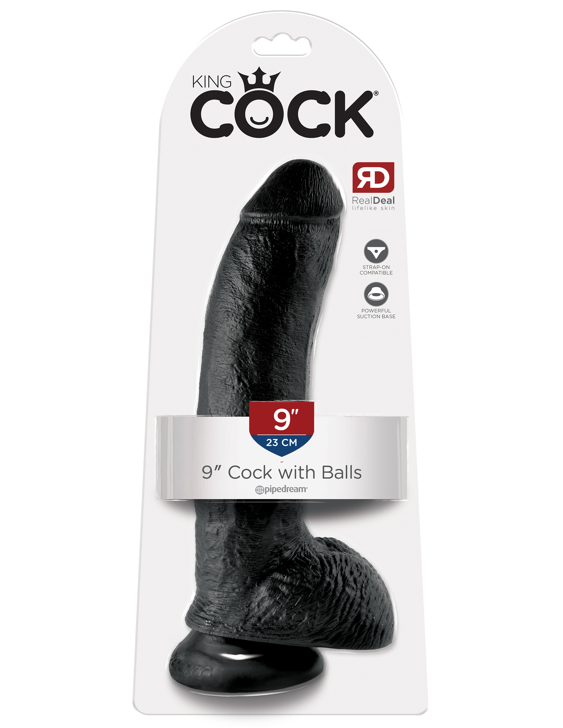King Cock 9-Inch Cock With Balls - Black - Image 5