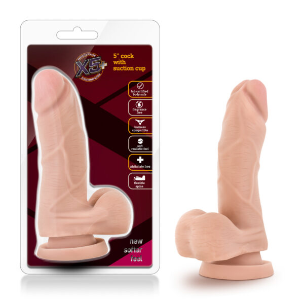 Looking for that dildo with a realistic feel? The X5 5" cock with suction cup by Blush Novelties is made out of X5
