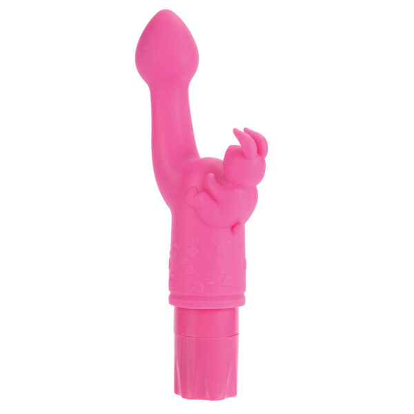The ultimate bouncing bunny with flickering ears is now available in silicone. 2 orgasmic motors. Ergonomic design for G-spot stimulation. 3 powerful speeds. Easy push button control. Sized for beginners intermediate and advanced users.