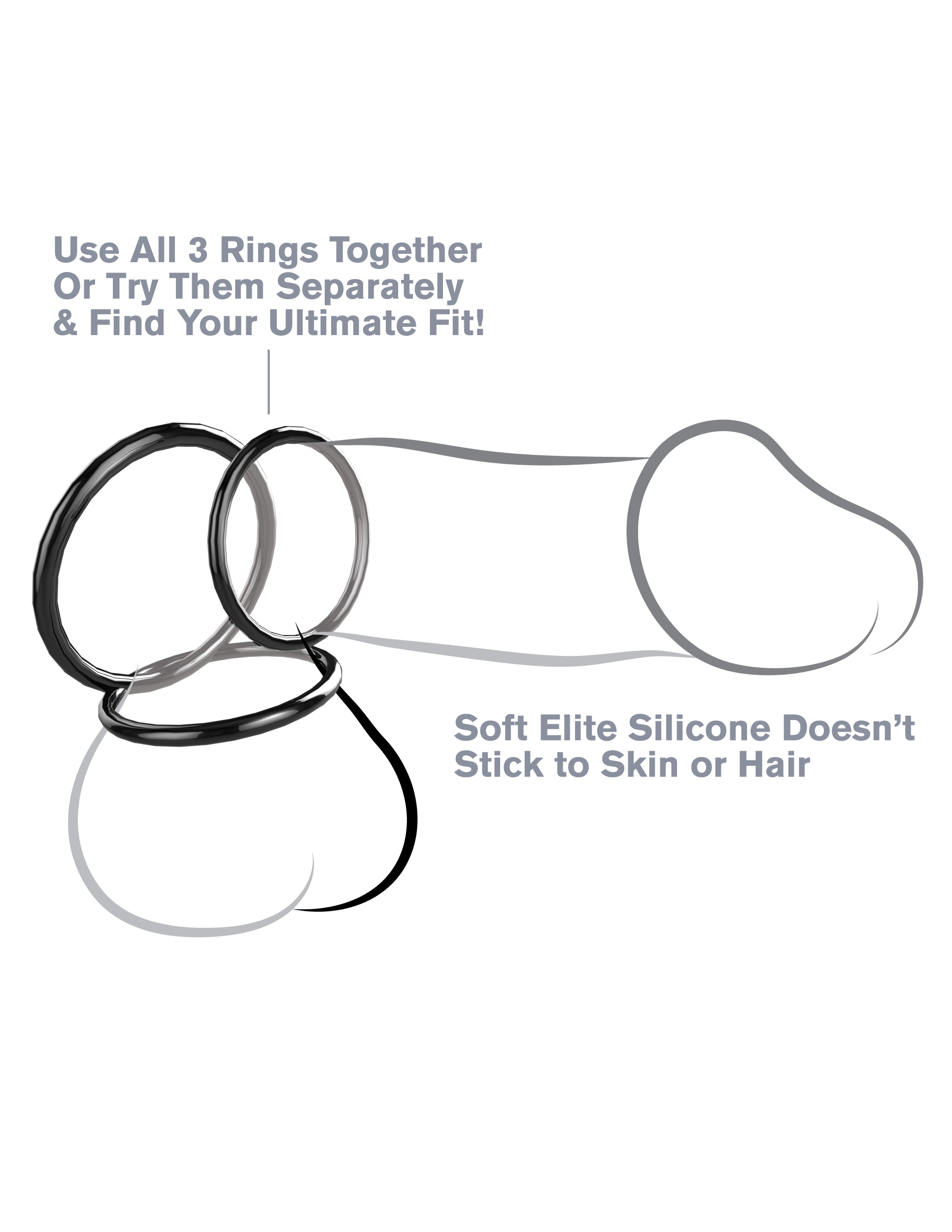 the Silicone 3-Ring Stamina Set is the proven choice for rock-hard erections that last and last! With three super-stretchy silicone rings to choose from