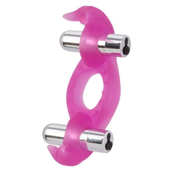 Comfortable support for him and triple action stimulation for her Dual removable stimulators