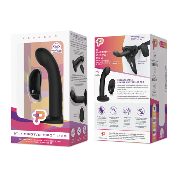 Pegasus 6 Inch P-Spot / G-Spot Peg - Black
