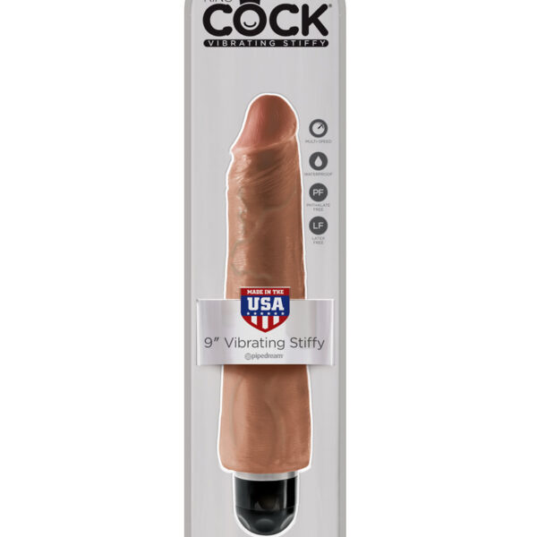 King Cock 9" Vibrating Stiffy - Tan