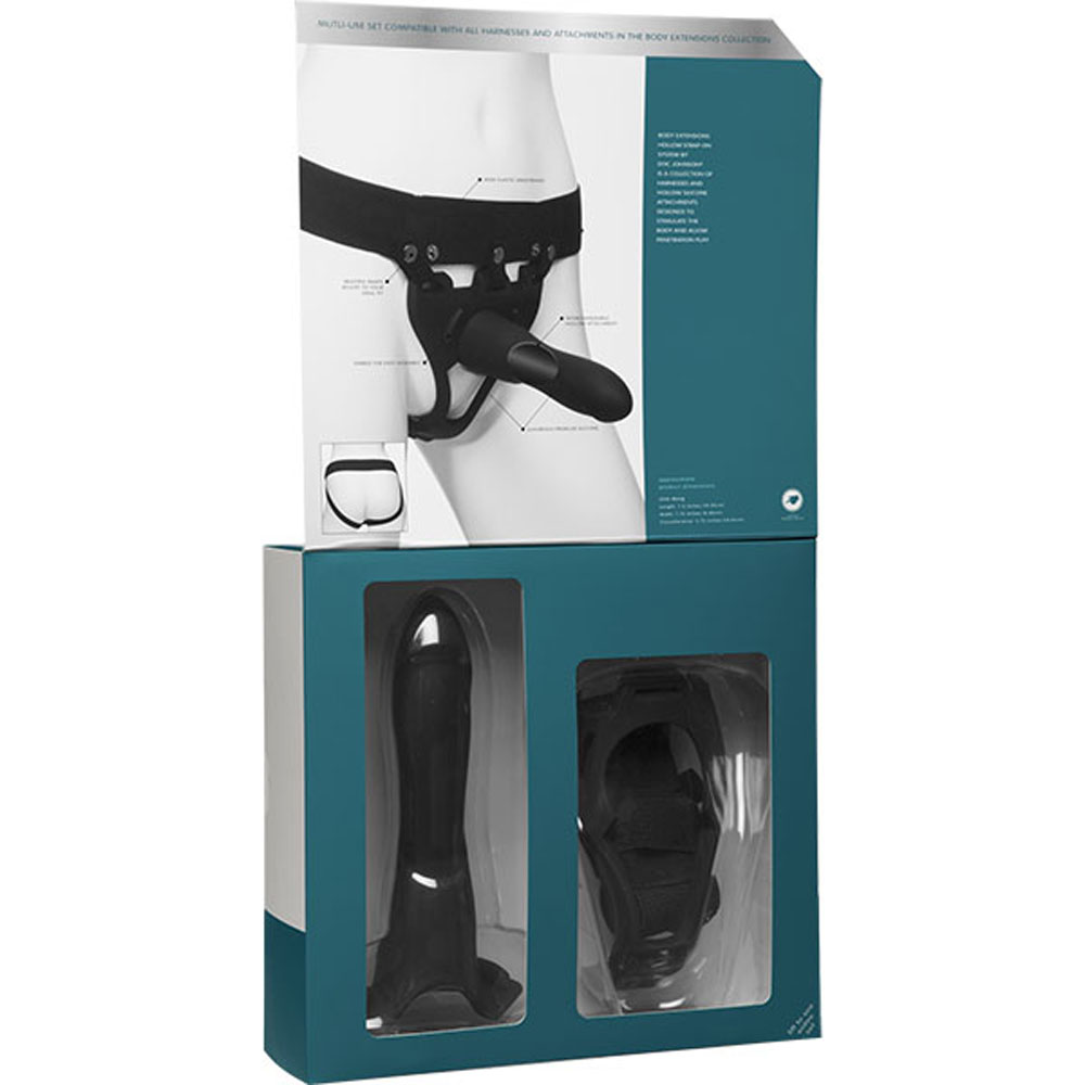 Body Extensions - Hollow Large Dong Strap-on 2-Piece Set - Black