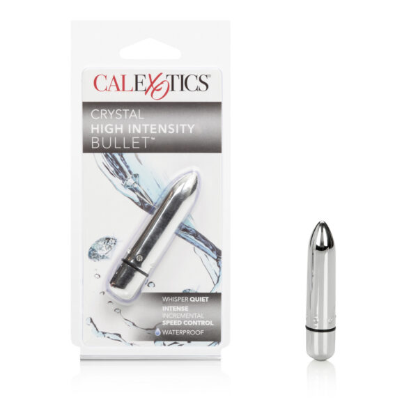 Smooth seamless and discreet bullets adorned with fine white crystals Incredibly intense power Whisper quiet New incremental speed control Luminous light Instant off feature