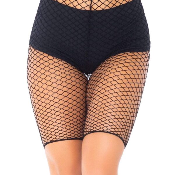 Industrial Fishnet Biker Shorts - One Size - Black
