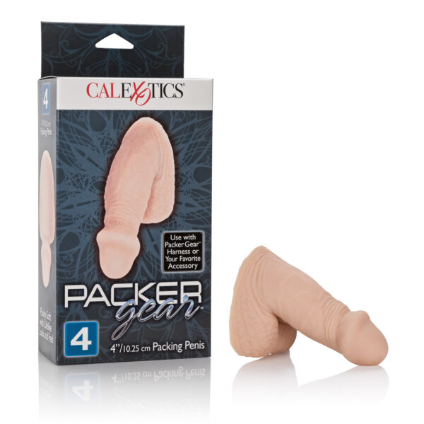 Uniquely designed base for secure fit in Packer Gear harness or  your favorite accessory. Soft and comfortable  the perfect packing penis. Ultra life-like Pure Skin material.