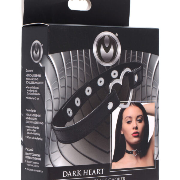 Dark Heart Chrome Heart Black Choker - Black