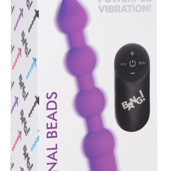 Bang - Vibrating Silicone Anal Beads and Remote Control - Purple